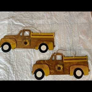 Vintage truck with sunflower decals